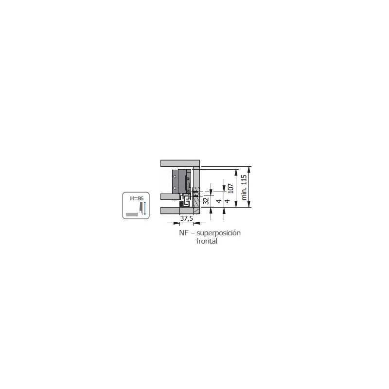 Cajón GTV AXISPRO Guías PUSH H84 mm+Kit Melamina | EspacioBrico OFERTA