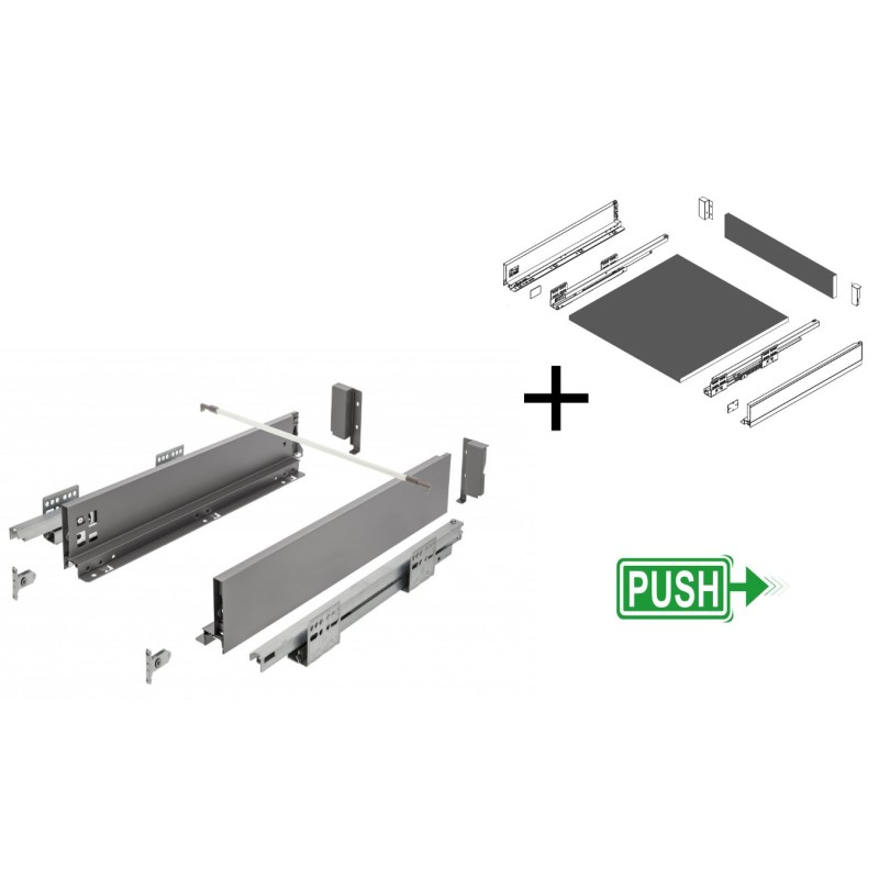 Cajón GTV AXISPRO Guías PUSH H84 mm+Kit Melamina | EspacioBrico OFERTA