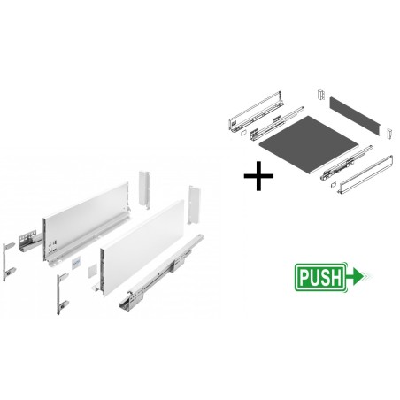 Cajón GTV AXISPRO Guías PUSH H167 mm+Kit Melamina | EspacioBrico OFERTA