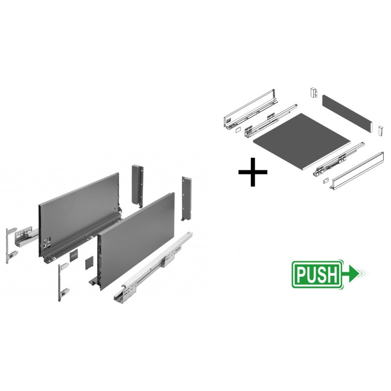 Cajón GTV AXISPRO Guías PUSH H167 mm+Kit Melamina | EspacioBrico OFERTA