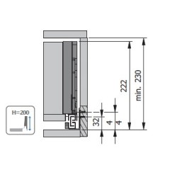 Cajón GTV AXISPRO Guías PUSH H199 mm+Kit Melamina | EspacioBrico OFERTA