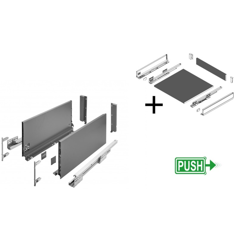 Cajón GTV AXISPRO Guías PUSH H199 mm+Kit Melamina | EspacioBrico OFERTA