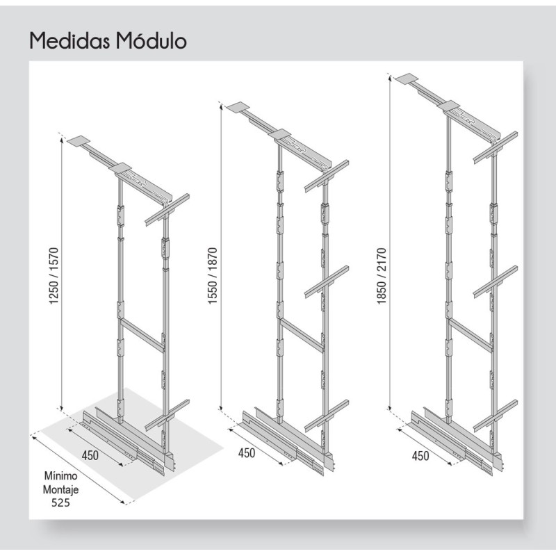 Columna Extraíble 6 Cestos Alt. 185-217 cm | EspacioBrico OFERTA OFERTA