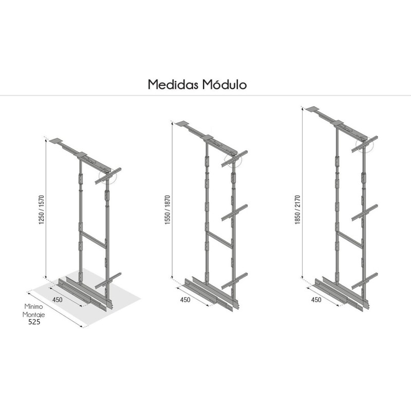 Columna Extraíble 4 Cestos Deluxe Alt. 125-157 cm | EspacioBrico OFERTA OFERTA