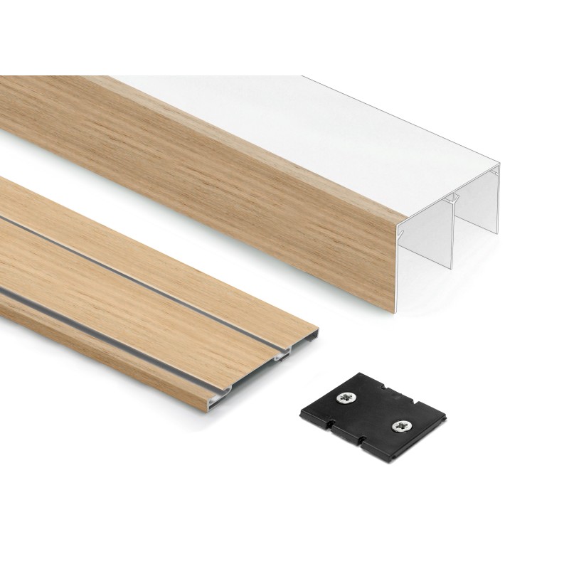 Kit Guías Armario Puertas Correderas Madera Roble | EspacioBrico OFERTA