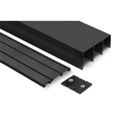 Kit Guías 3 Carriles Armario Puertas Correderas Negro Mate | Oferta Black Friday