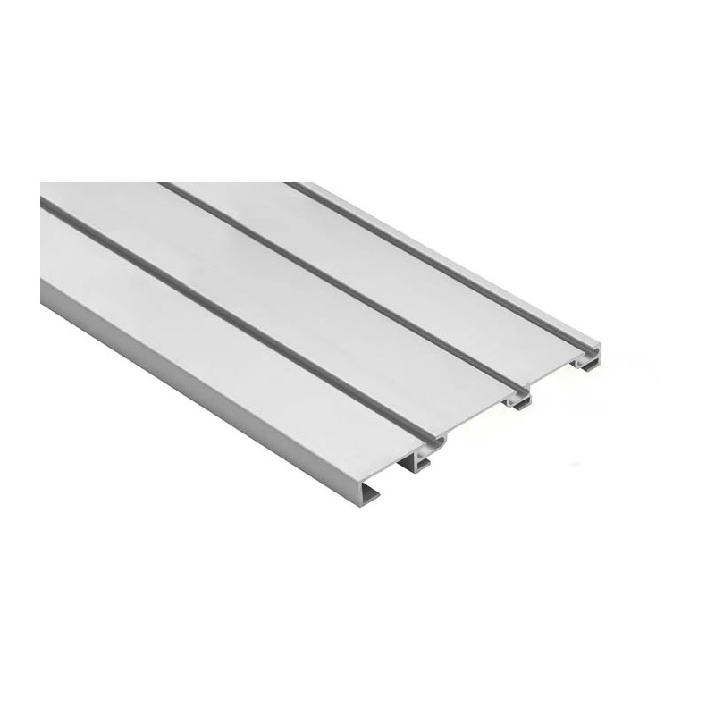 Kit Guías 3 Carriles Armario Puertas Correderas Plata Mate | EspacioBrico OFERTA