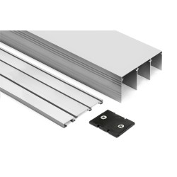 Kit Guías 3 Carriles Armario Puertas Correderas Plata Mate | Oferta Black Friday