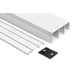 Kit Guías 3 Carriles Armario Puertas Correderas Blanco Mate | EspacioBrico OFERTA