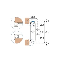 Perfil "C" Sistema Horizontal Chef LED GOLA | EspacioBrico OFERTA