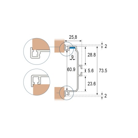 Perfil "C" Sistema Horizontal Chef LED GOLA | EspacioBrico OFERTA