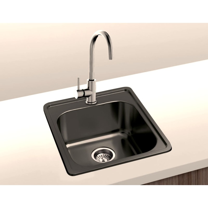 Fregadero Cocina Acero Negro Pavonado Zurich 38x38 cm | Oferta Black Friday