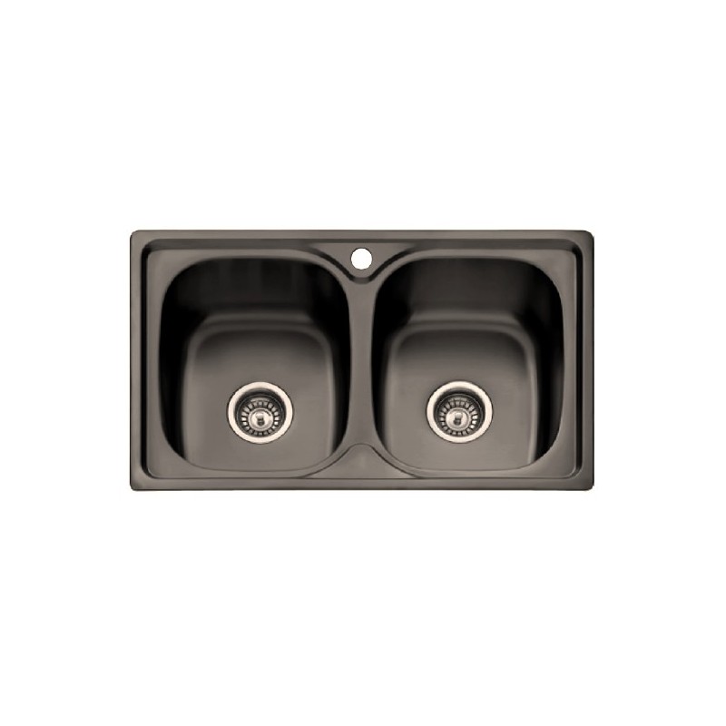 Fregadero Cocina Acero Negro Pavonado Dublín 80x44 cm | Oferta Black Friday