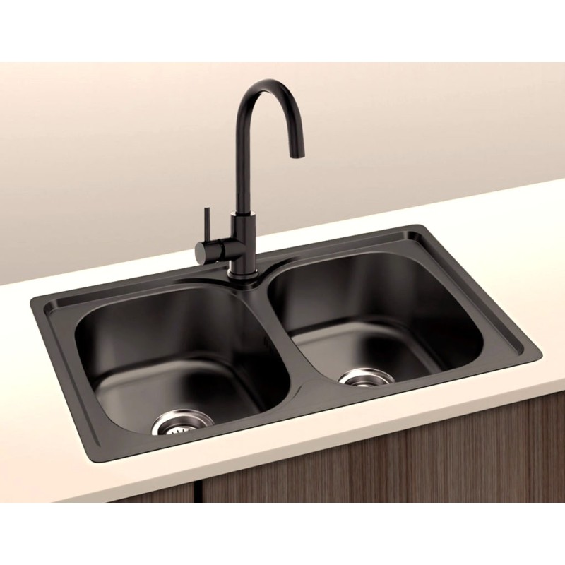 Fregadero Cocina Acero Negro Pavonado Dublín 80x44 cm | Oferta Black Friday