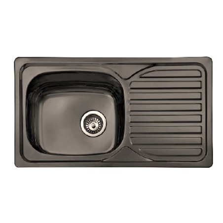 Fregadero Cocina Acero Inox Negro Pavonado Mod. Viena 80x48 cm | EspacioBrico OFERTA