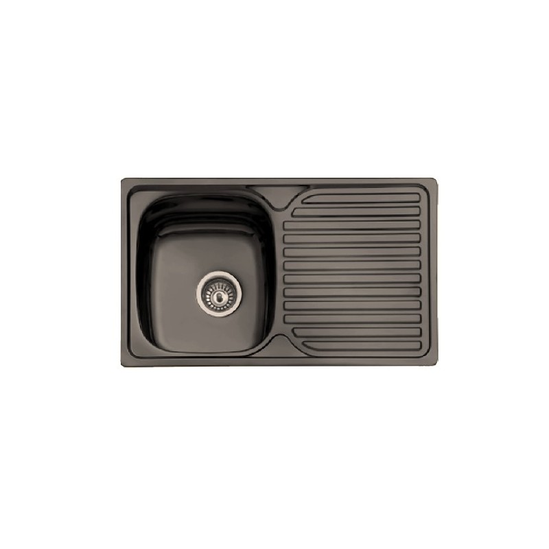 Fregadero Cocina Acero Negro Pavonado Mod. Viena 80x48 cm | EspacioBrico OFERTA