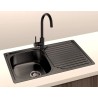 Fregadero Cocina Acero Negro Pavonado Mod. Viena 80x48 cm | EspacioBrico OFERTA