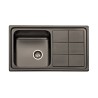 Fregadero Acero Negro Pavonado Serie Madrid 86x50 cm Sobre Encimera | EspacioBrico OFERTA