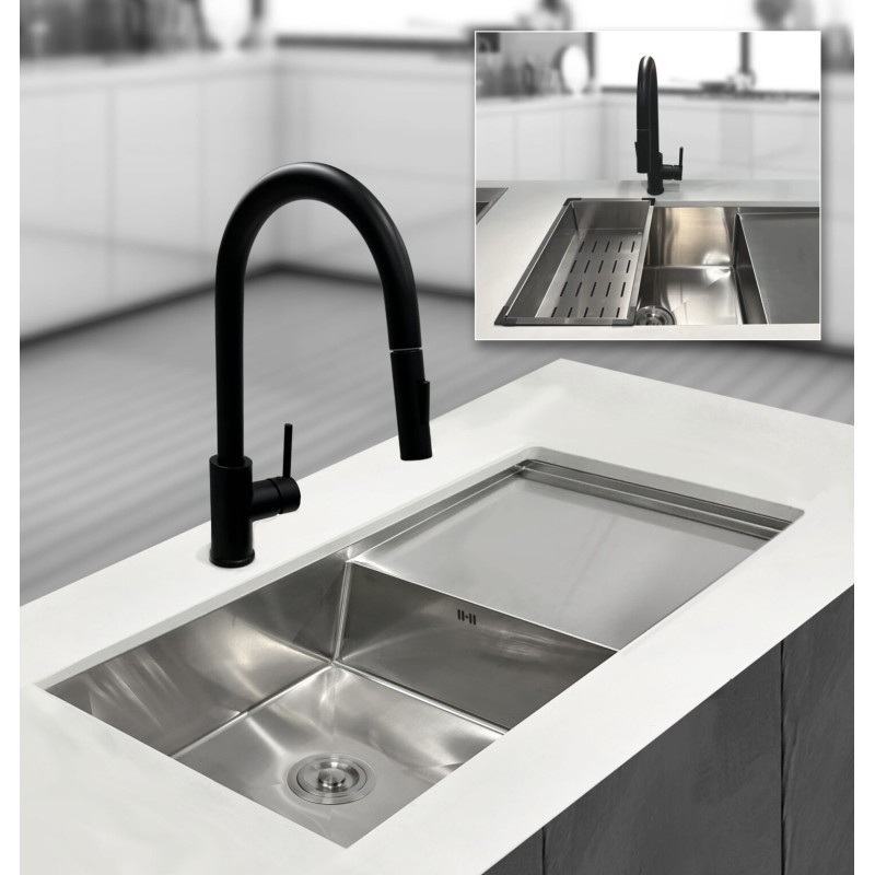 Fregadero Atenea Acero Inox 86x45 cm Bajo Encimera | EspacioBrico OFERTA