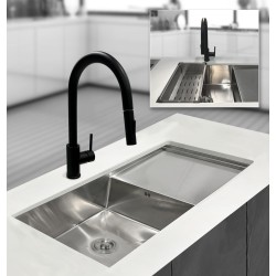 Fregadero Atenea Negro 86x45 cm Bajo Encimera | EspacioBrico OFERTA