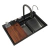Fregadero Zeus Negro Pavonado 76x46 cm + Grifos| EspacioBrico OFERTA