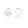 Fregadero Poseidon Negro Pavonado 100x50 cm Sobre Encimera | EspacioBrico OFERTA