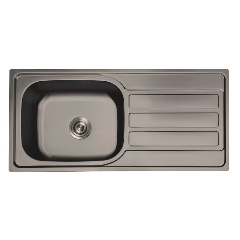 Fregadero Poseidon Negro Pavonado 100x50 cm Sobre Encimera | EspacioBrico OFERTA