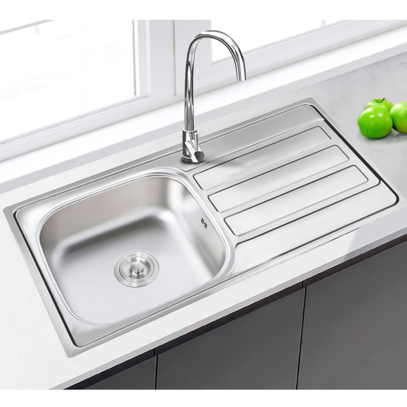 Fregadero Poseidon Acero Inox 80x50 cm Sobre Encimera | EspacioBrico OFERTA