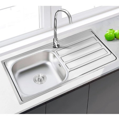 Fregadero Poseidon Acero Inox 80x50 cm Sobre Encimera | EspacioBrico OFERTA