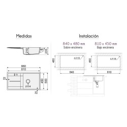 Fregadero Neptuno Granite Sink 86x50 cm | EspacioBrico OFERTA