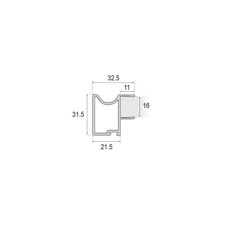 Perfil Tirador Puerta Corredera Armario Blanco 16 mm 230 cm | EspacioBrico OFERTA