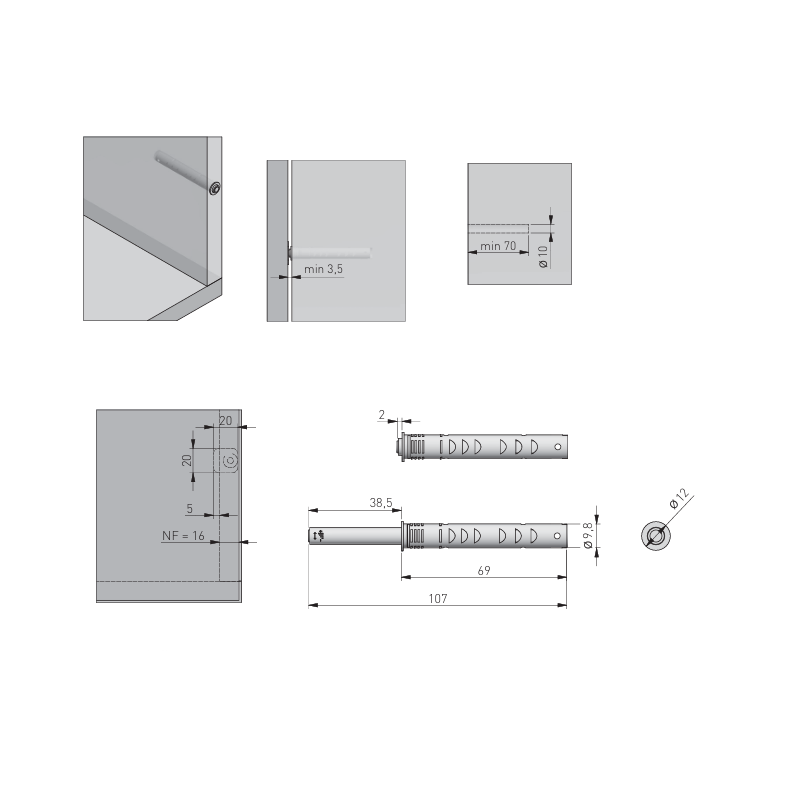 Amortiguador GTV Push de Superficie con Goma | Oferta Black Friday