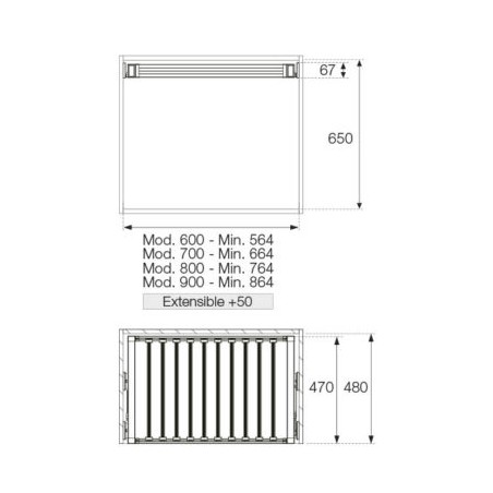 Pantalonero Varillas Extraíble Armario Grafito/Moka | EspacioBrico OFERTA