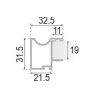 Perfil Tirador Puerta Corredera Armario Blanco 19 mm | EspacioBrico OFERTA