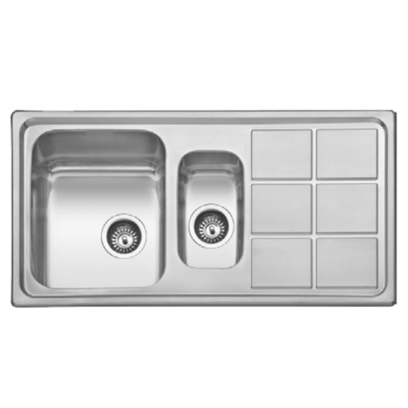 Fregadero Acero Inox Serie Madrid 97x50 cm Sobre Encimera | EspacioBrico OFERTA