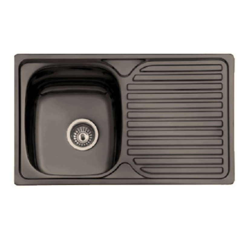 Fregadero Cocina Acero Negro Pavonado Mod. Viena 80x48 cm | EspacioBrico OFERTA