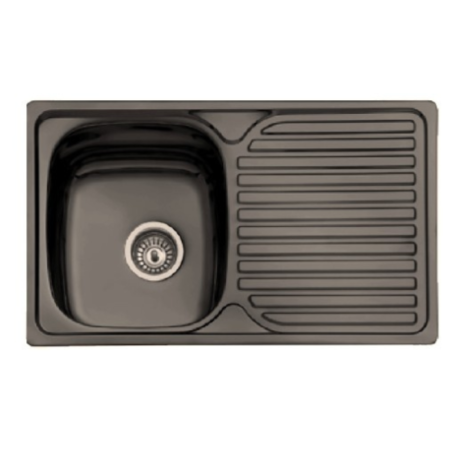 Fregadero Cocina Acero Negro Pavonado Mod. Viena 80x48 cm | EspacioBrico OFERTA