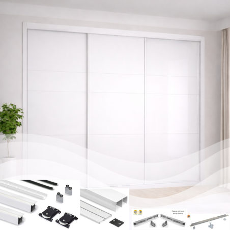 Kit Frente Armario 3 Puertas Blanco Mate Tablero 16 mm | EspacioBrico OFERTA
