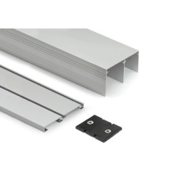 Kit Guías Armario Puertas Correderas Plata Mate | EspacioBrico OFERTA