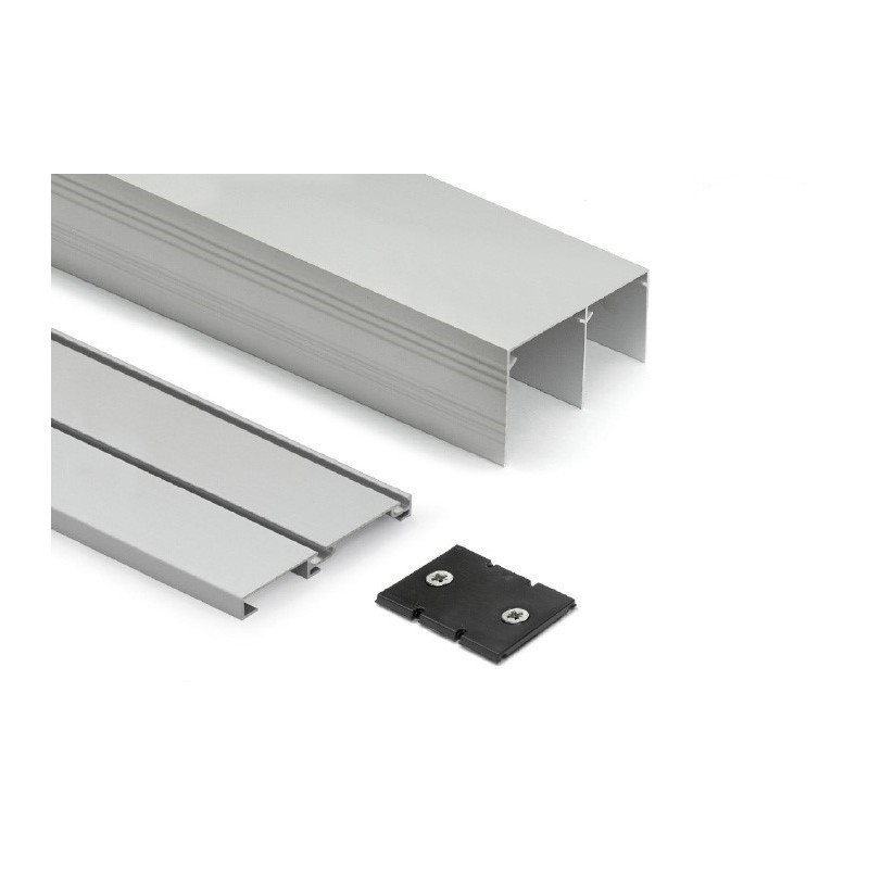 Kit Guías Armario Puertas Correderas Plata Mate | EspacioBrico OFERTA