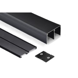 Kit Guías Armario Puertas Correderas S.80 Negro Mate | EspacioBrico OFERTA