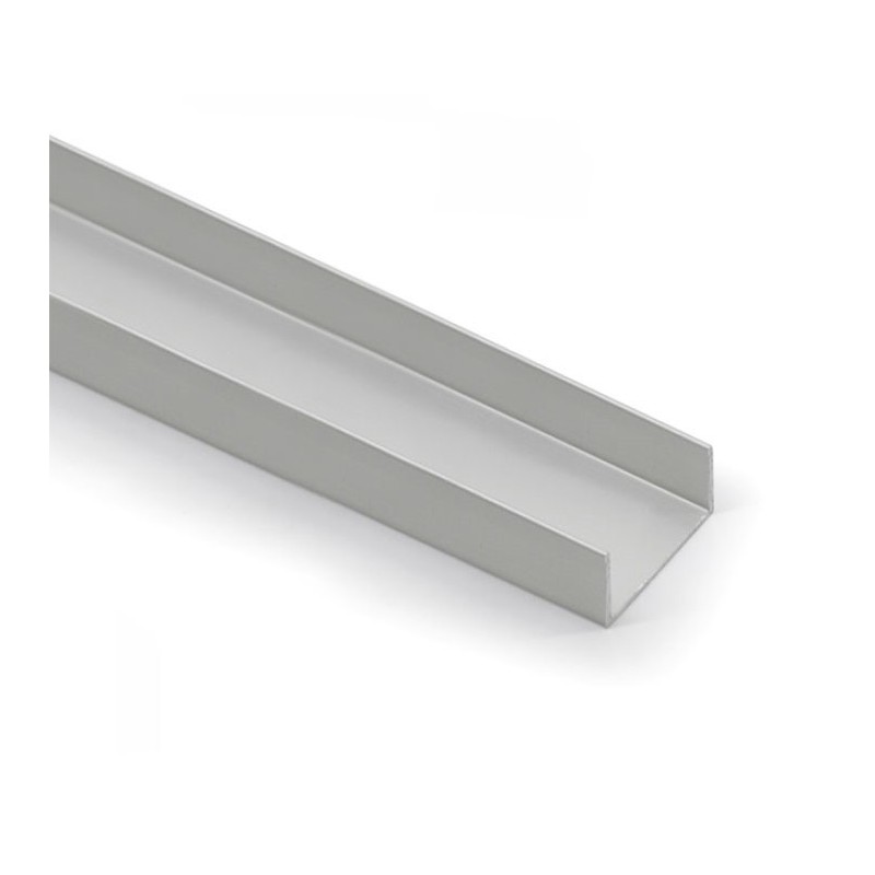 Perfil U Puerta Corredera Armario Plata mate 19 mm | EspacioBrico OFERTA