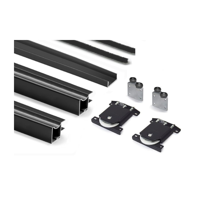 Kit Frente Armario 2 Puertas Negro Mate Tablero 16 mm | EspacioBrico OFERTA