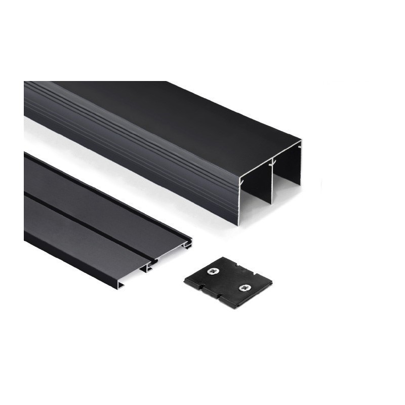 Kit Herraje Armario 2 Puertas Negro Mate Tablero 16 mm | EspacioBrico OFERTA