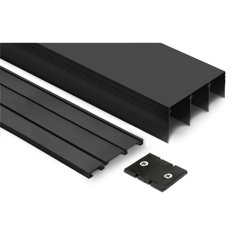 Kit Herraje Armario 3 Puertas 3 Carriles Negro Mate Tablero 16 mm | EspacioBrico OFERTA