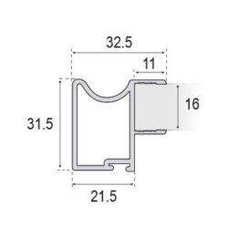 Kit Tirador Puerta Corredera Armario Plata mate 16 mm | EspacioBrico OFERTA