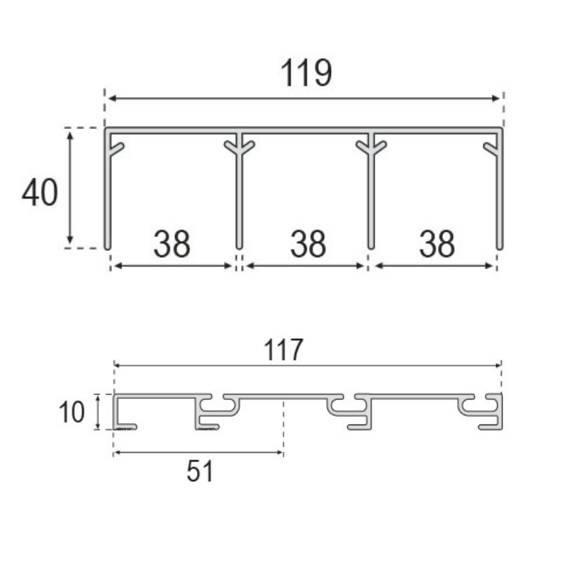 Kit Guías 3 Carriles Armario Puertas Correderas Plata Mate | EspacioBrico OFERTA