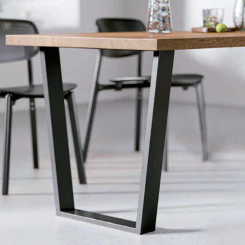 Pack 2 Patas de Mesa Estilo Industrial Ángulo Negativo Negro | EspacioBrico OFERTA