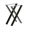 Pack 2 Patas de Mesa Estilo Industrial Forma "X" Negro | EspacioBrico OFERTA