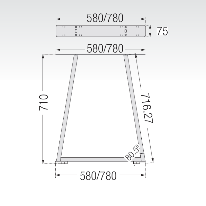 Pack 2 Patas de Mesa Estilo Industrial Ángulo Positivo Negro | EspacioBrico OFERTA